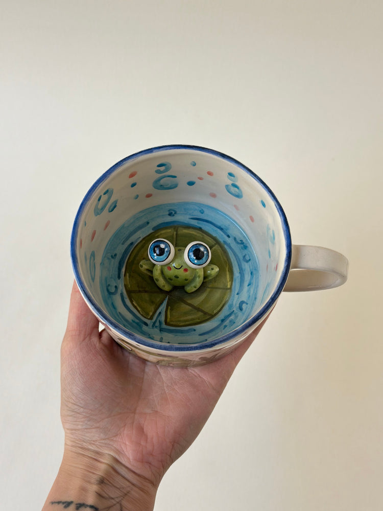 Frog handmade mug ceramic