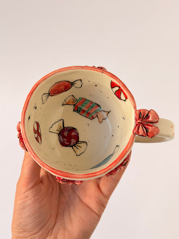 Pink handmade ceramic mug