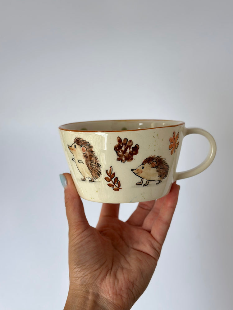Hedgehog handmade ceramic cup