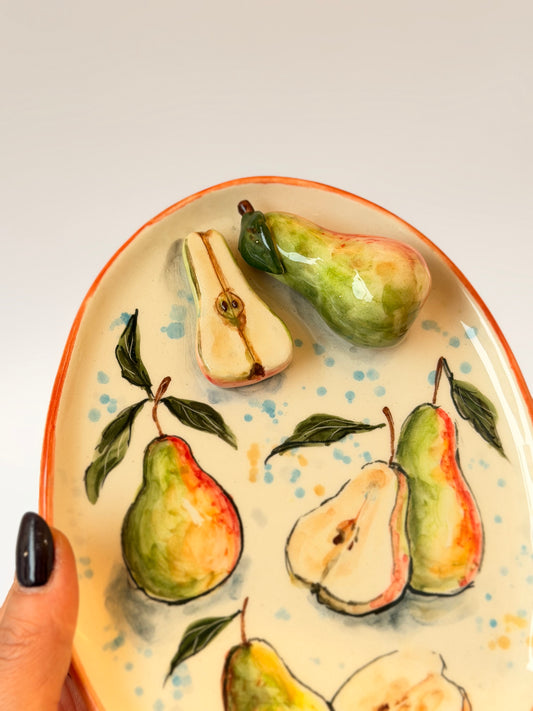 Pear handmade ceramic plate