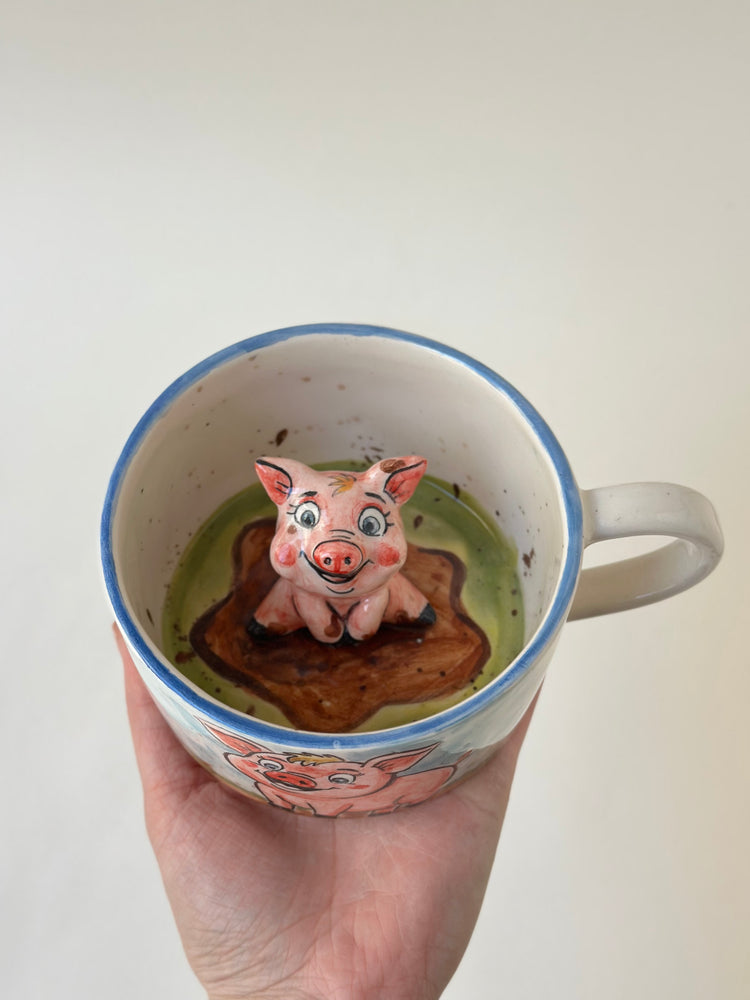 Pig handmade ceramic mug