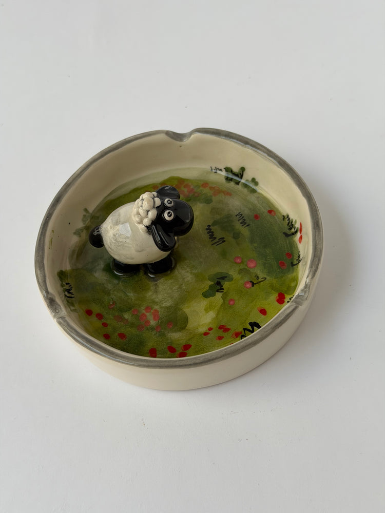 Sheep handmade ceramic ashtray