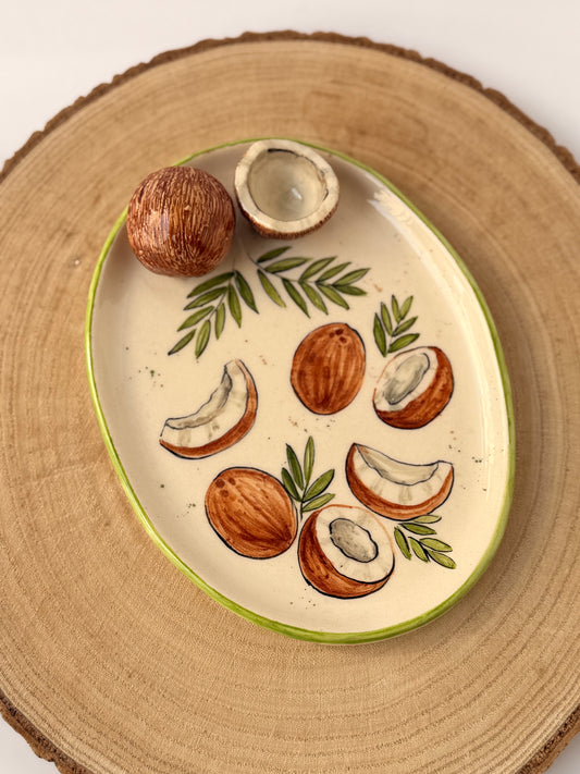Coconut handmade ceramic plate