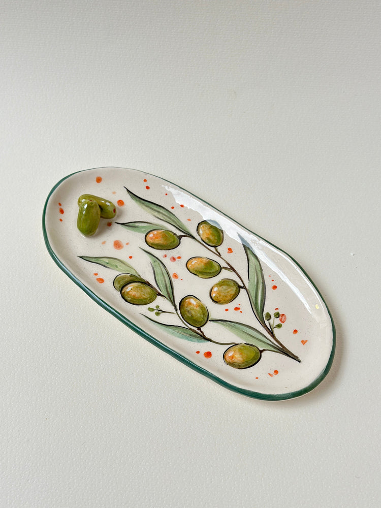 Olive handmade plate