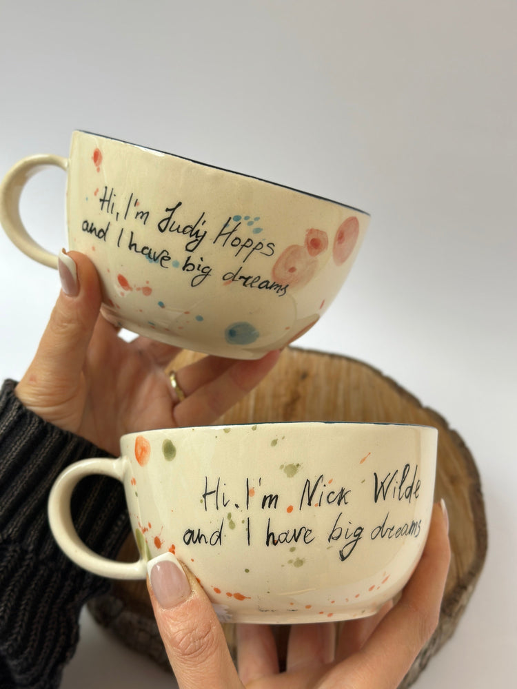 Nick and Judy handmade mugs