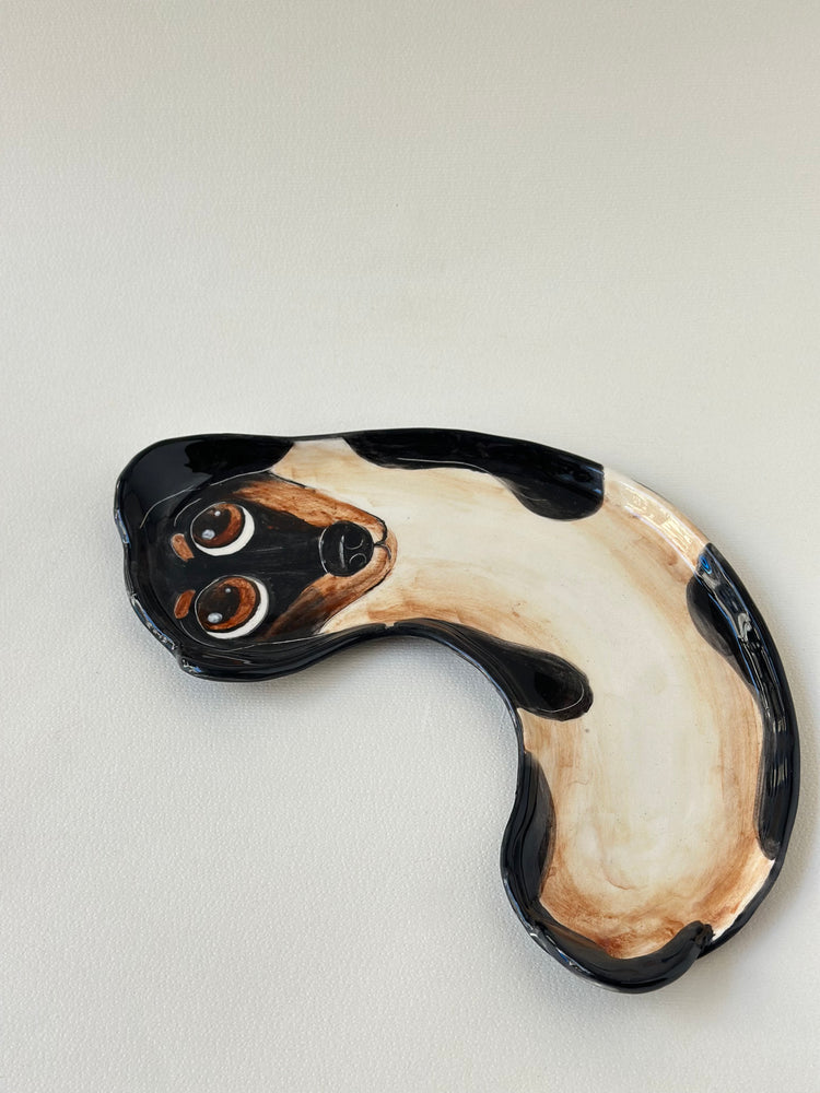 Dachshund handmade plate