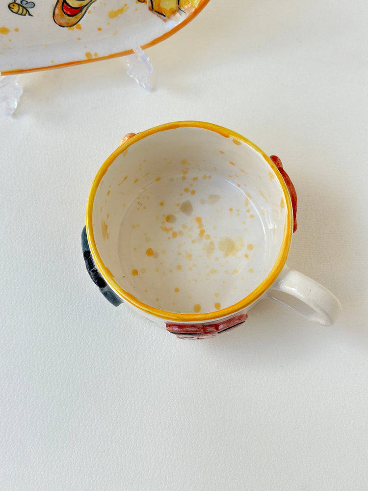 Winni The Pooh handmade plate and mug