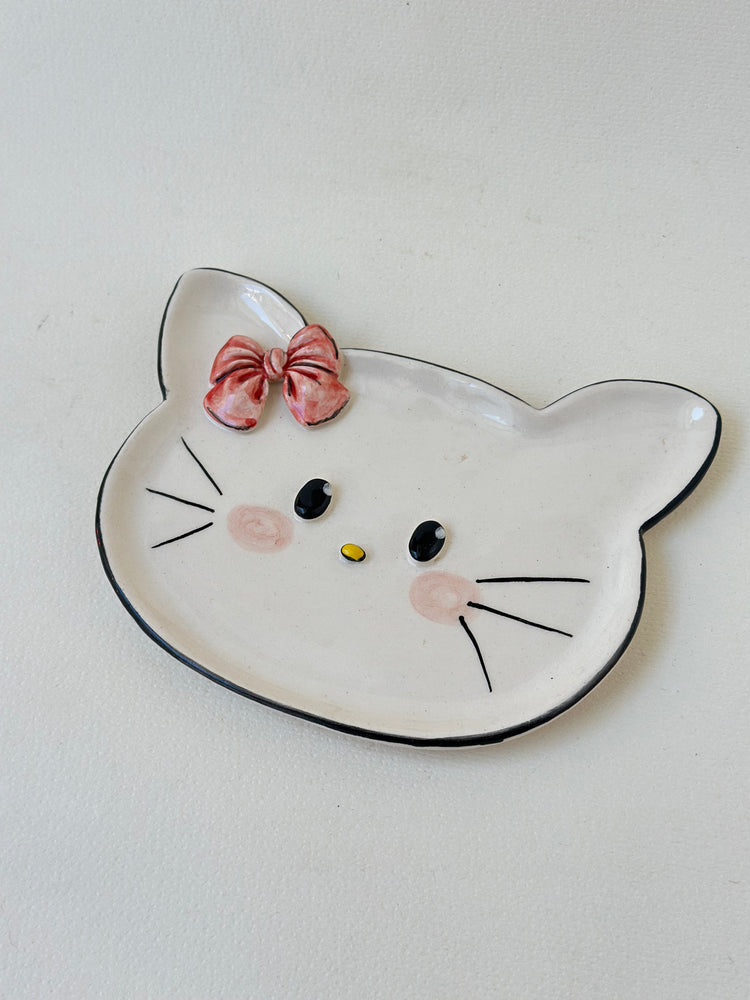 Cat handmade plate