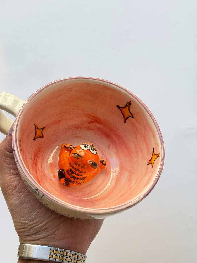 Cat handmade ceramic mug
