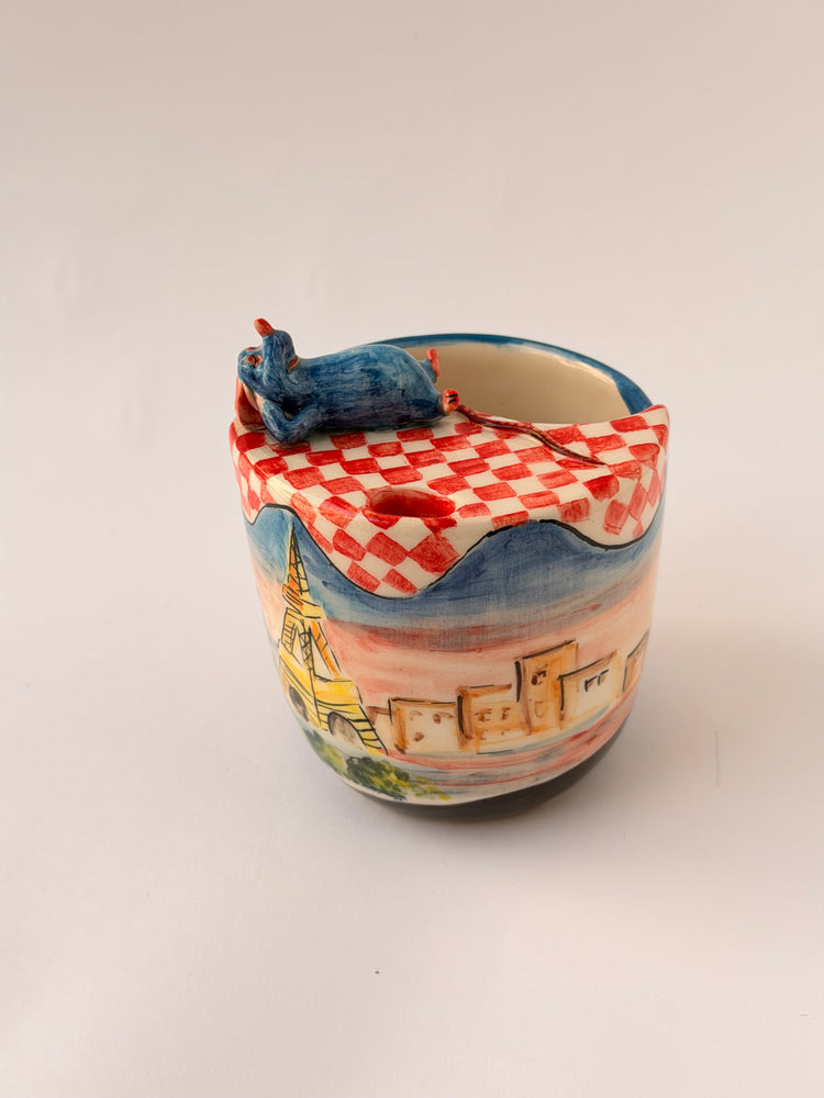 Little Chef handmade ceramic takeaway mug