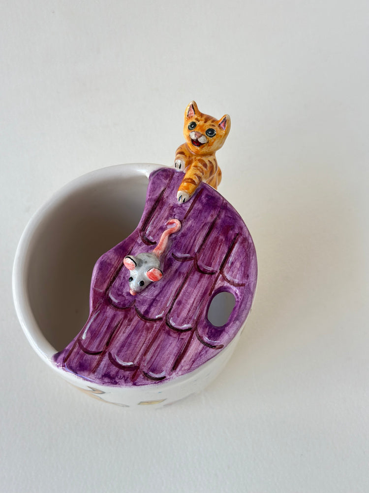 Cat handmade takeaway mug