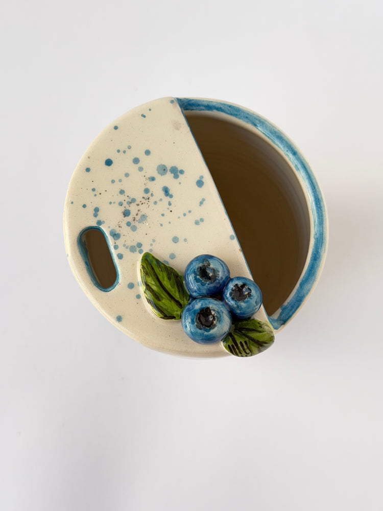 Blueberry takeaway handmade mug