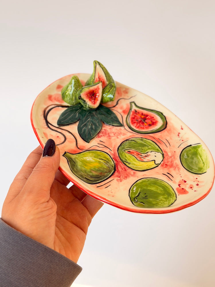 Fig handmade ceramic plate