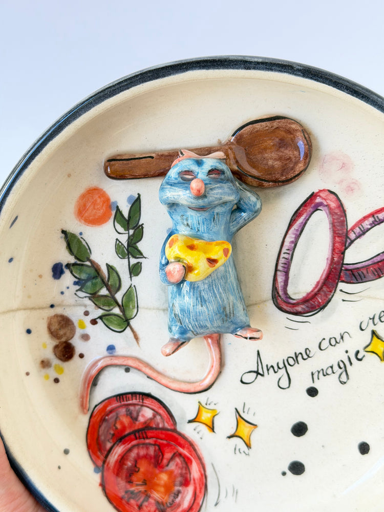 Little Chef handmade ceramic bowl (Note: The product is being sold at a discounted price due to a minor defect.)