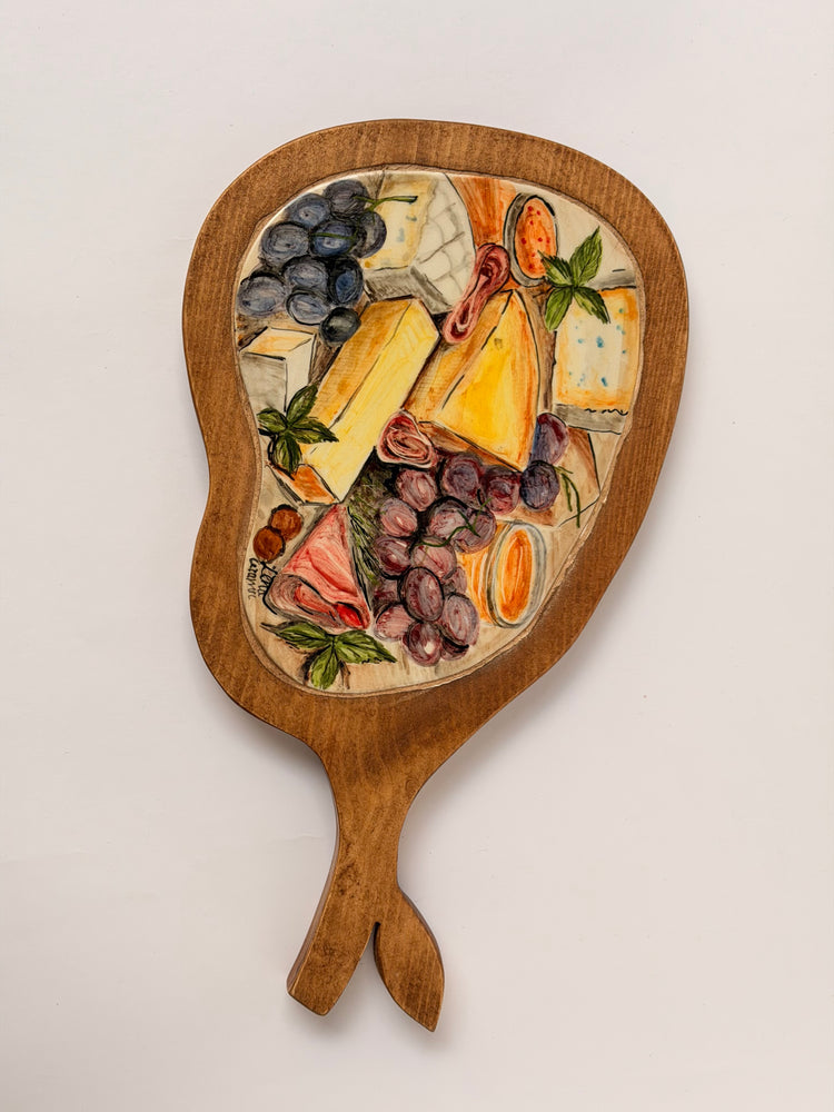 Ceramic & Wood Charcuterie Serving Board ( 35x18)