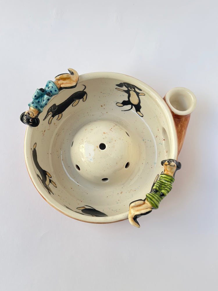 Dachshund dog handmade fruit washing bowl