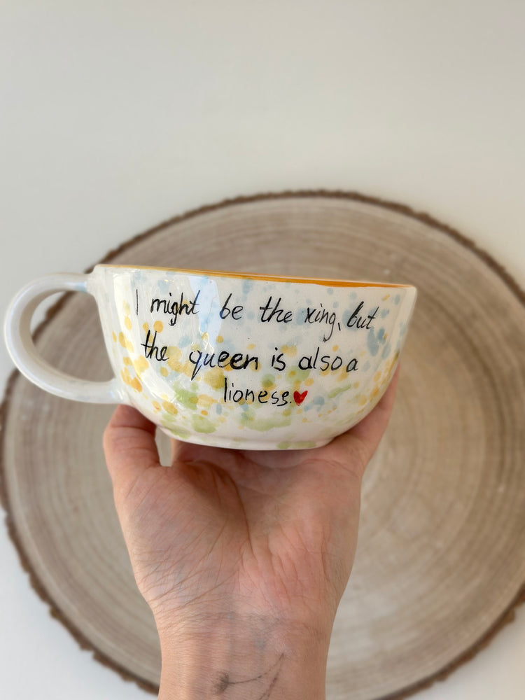 Lion handmade ceramic mug