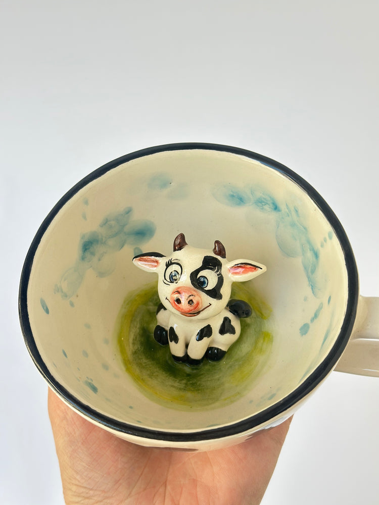 Handmade ceramic cow mug😍