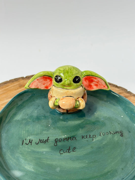 Baby yoda plate handmade ( small)