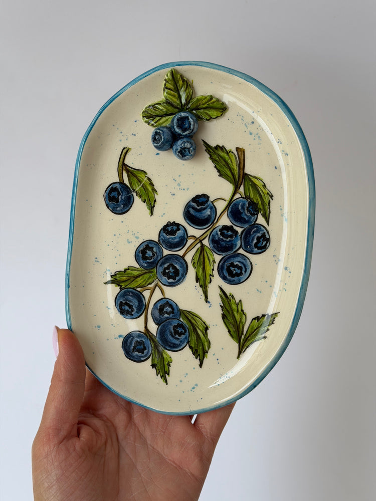 Blueberry handmade ceramic plate