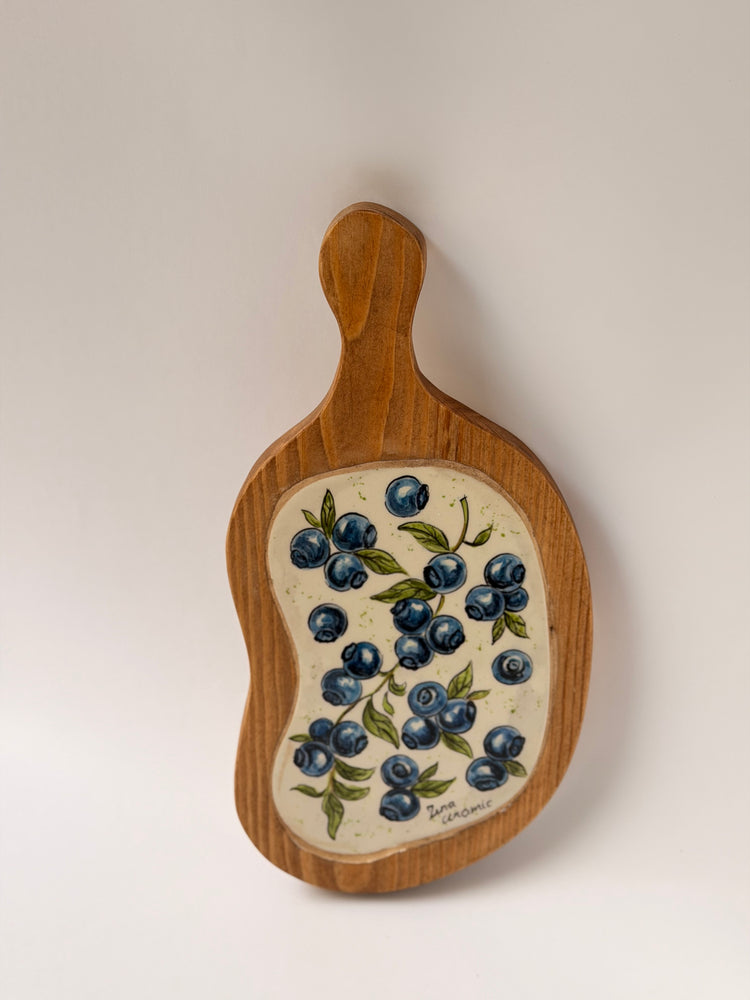 Ceramic & Wood Charcuterie Serving Board (29x14)