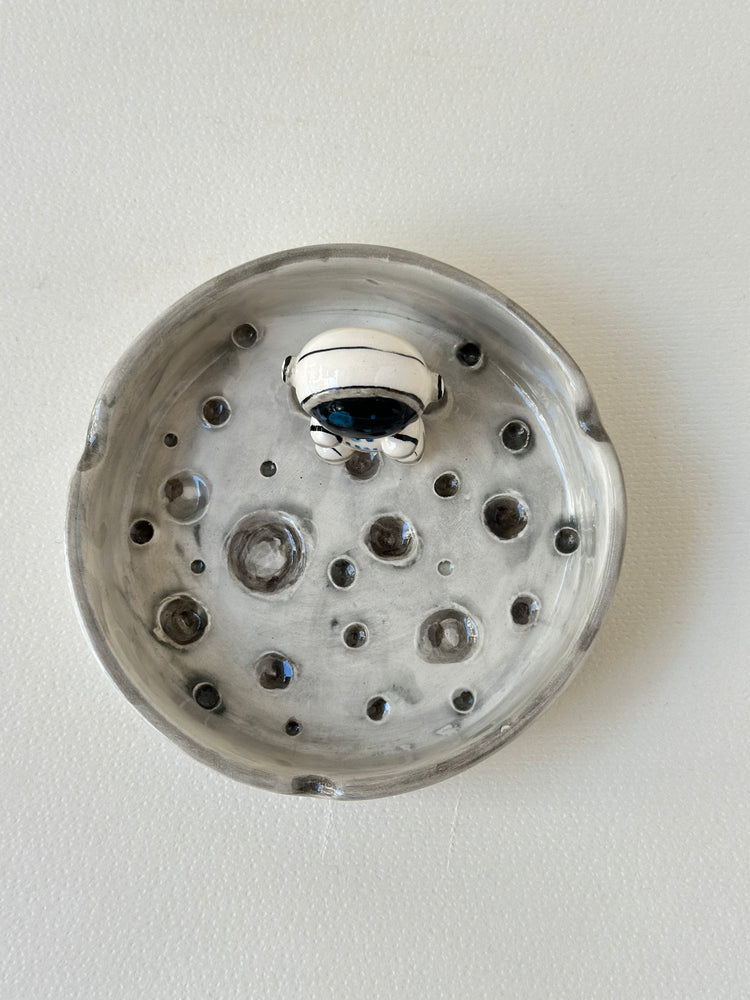 Handmade astronaut ceramic ashtray