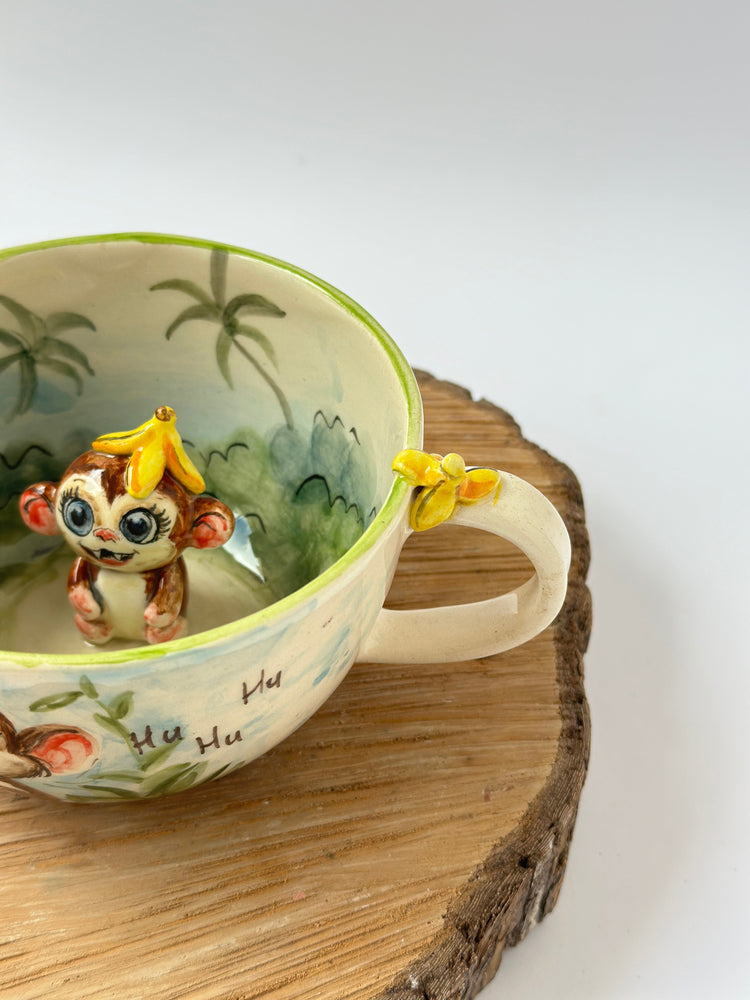 Monkey handmade mug