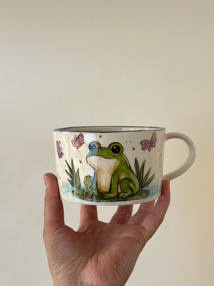 Frog handmade mug ceramic