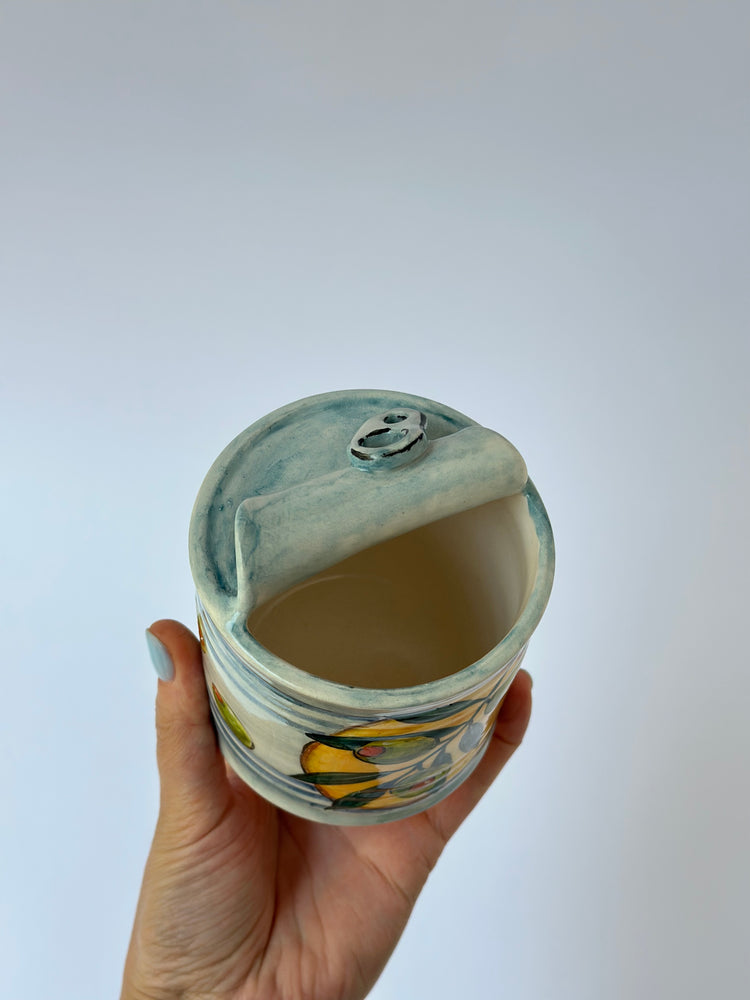 Canned handmade ceramic mug