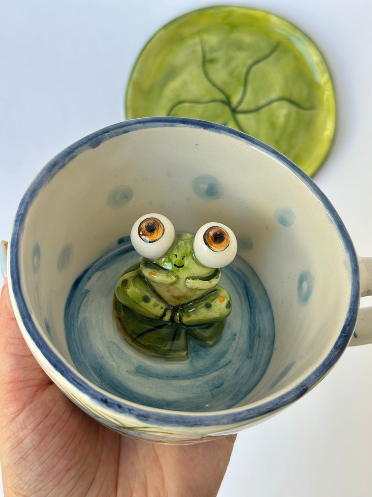 Frog handmade ceramic mug