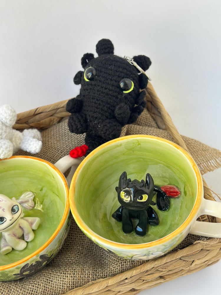Dragons handmade couple mugs and keychans