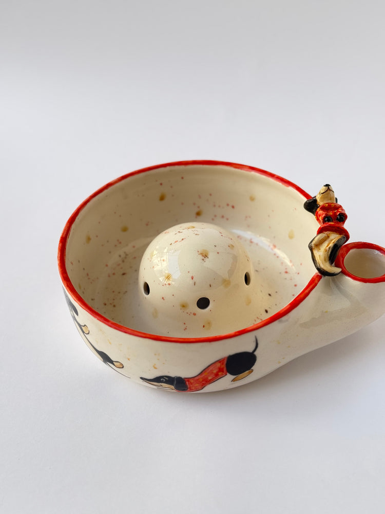 Dachshund dog handmade fruit washing bowl