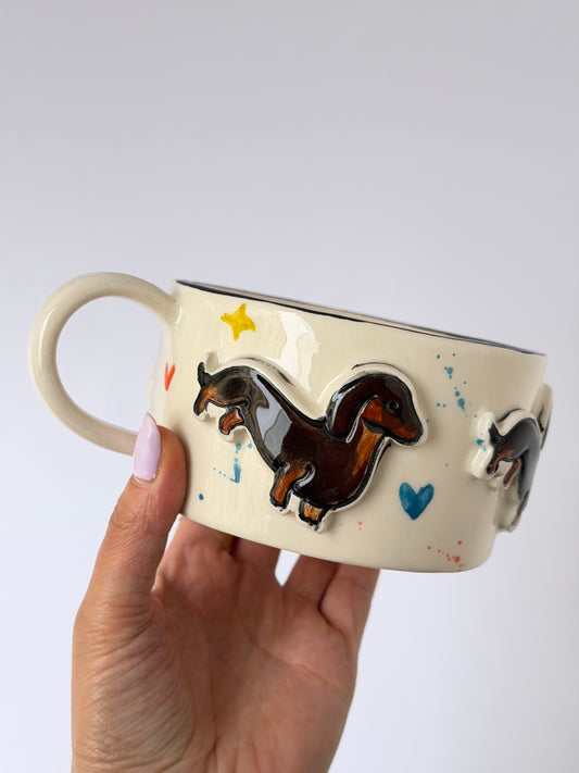 Dachshund dog handmade ceramic mug