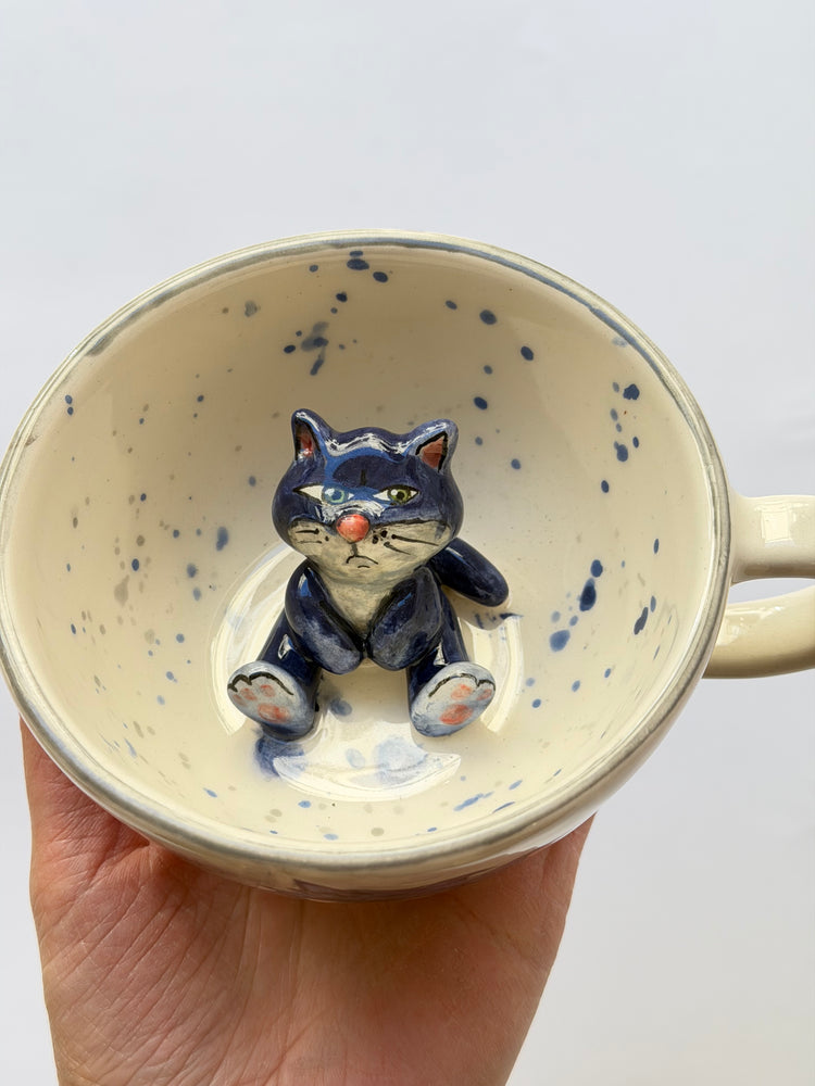 Cat handmade ceramic mug