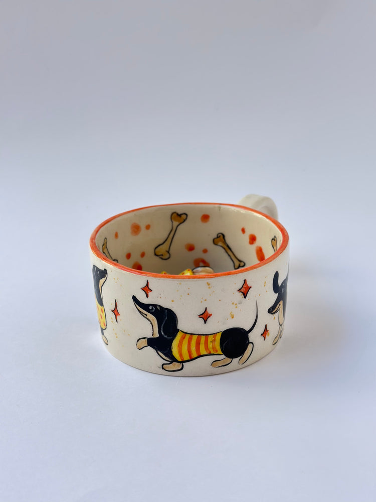 Dachshund dog handmade ceramic mug