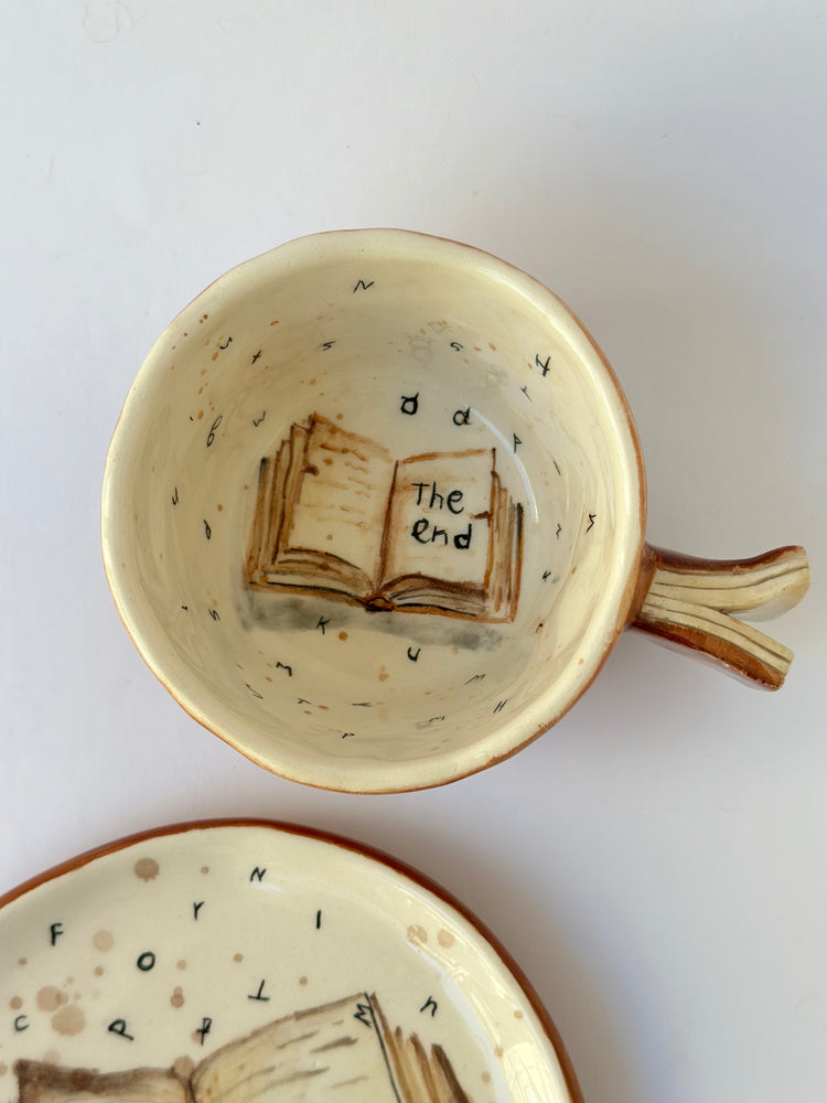 Handmade coffee cup and plate