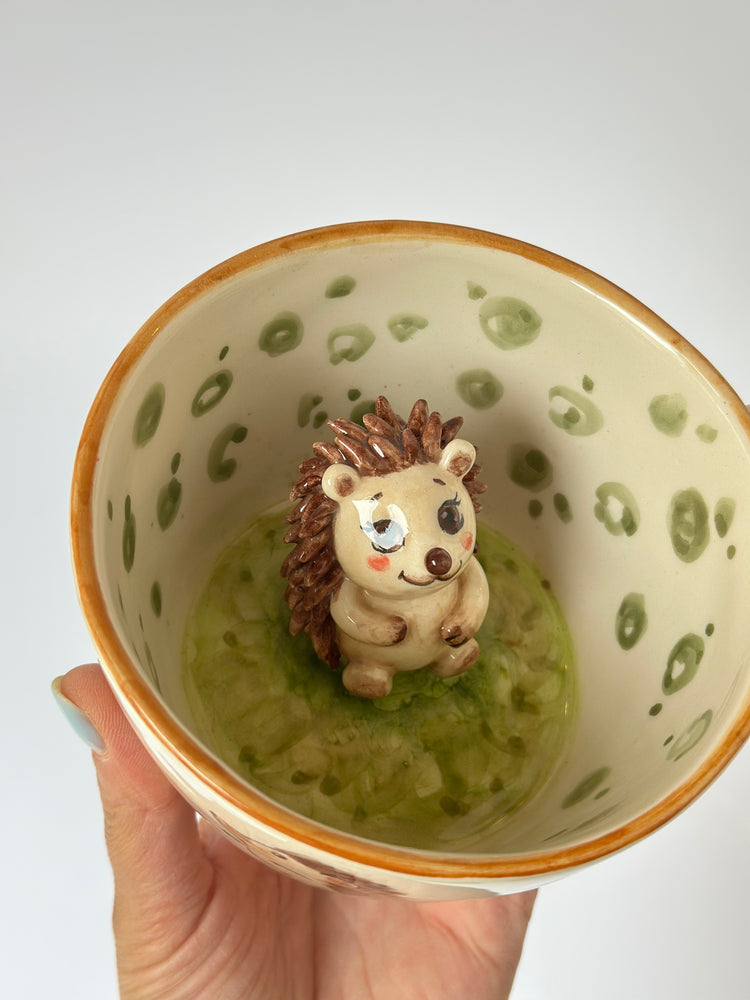 Hedgehog handmade ceramic cup