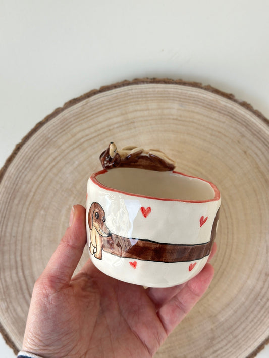 Dachshund handmade cup