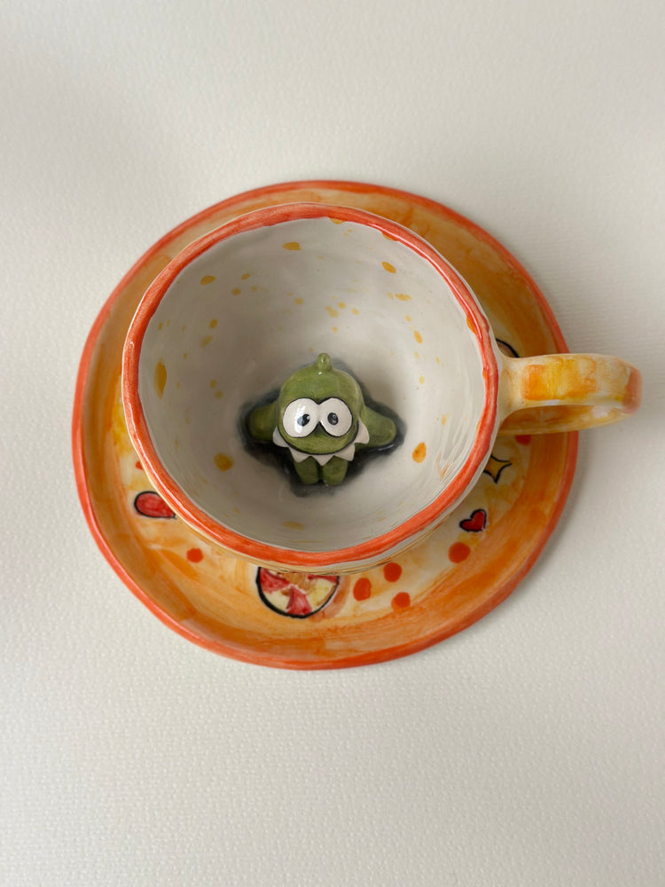 Handmade coffee cup and plate