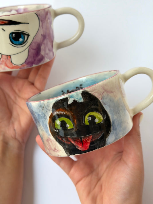 Dragons handmade ceramic mugs