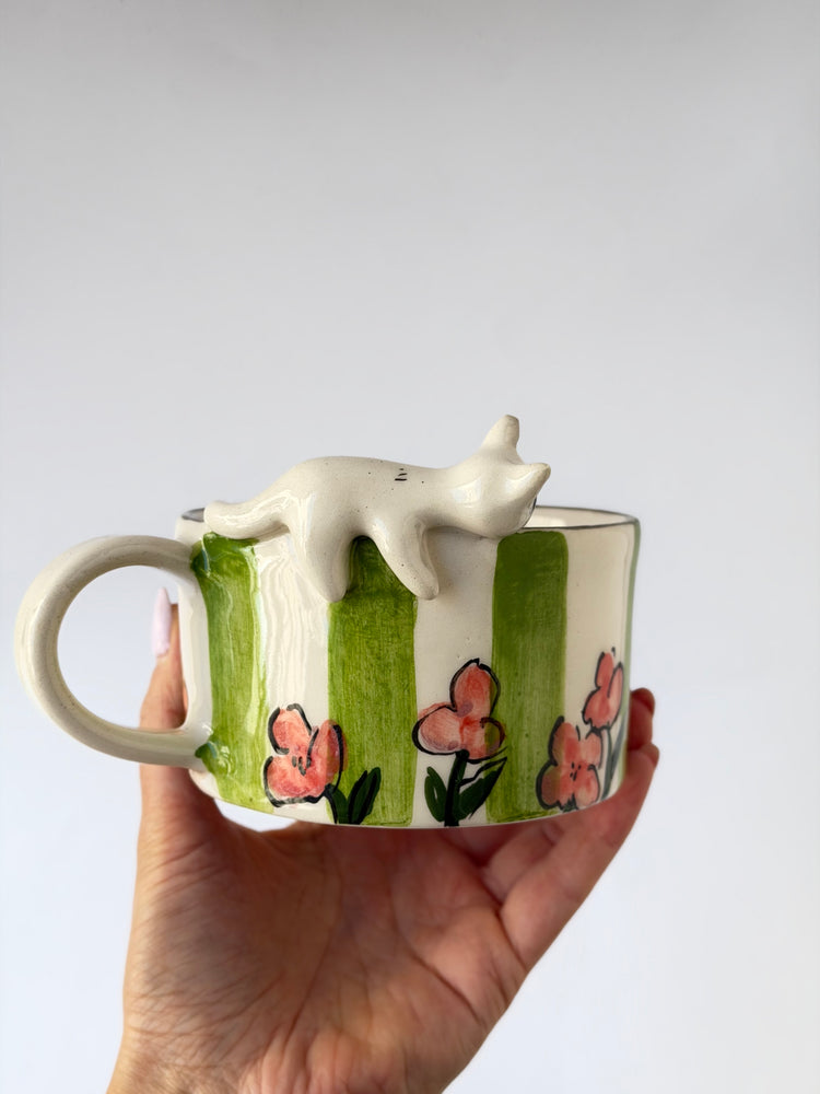 Cat handmade ceramic mug
