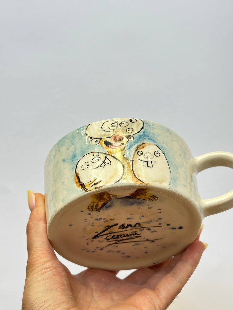 Ground sloth handmade ceramic mug