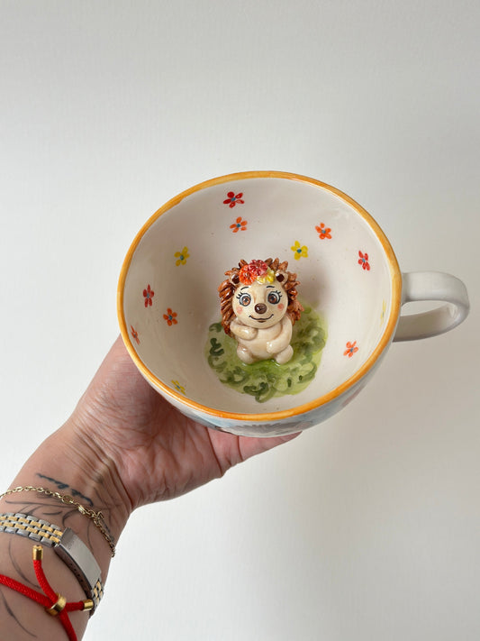 Hedgehog handmade mug