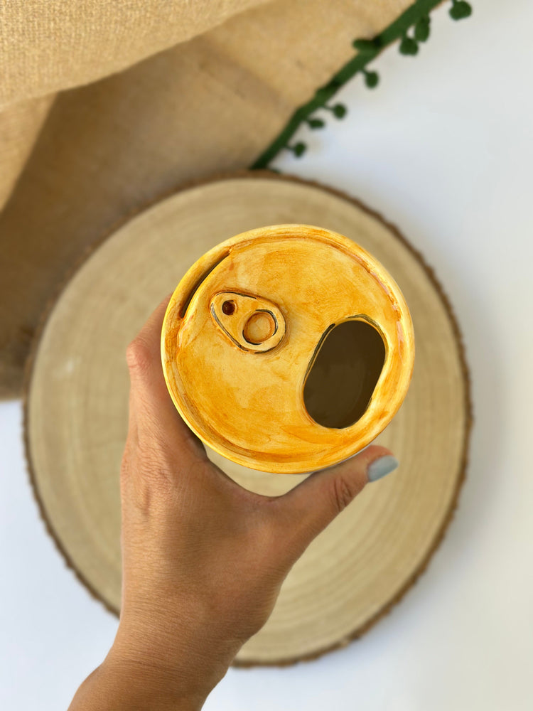 Canned goods handmade ceramic mug