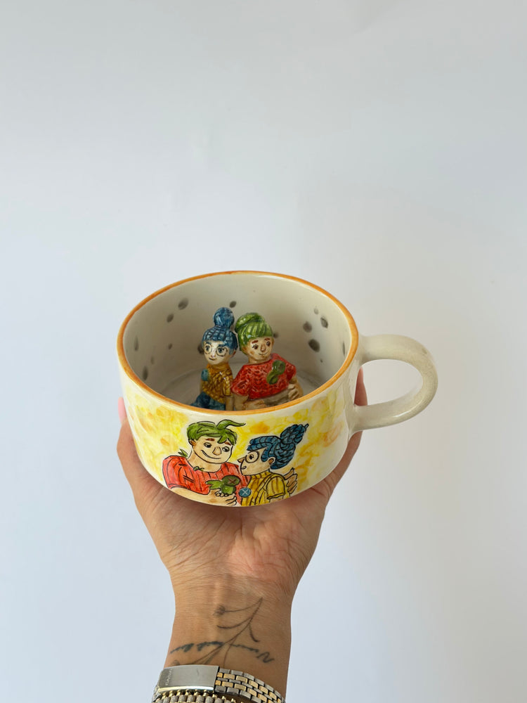 Couple handmade ceramic mug
