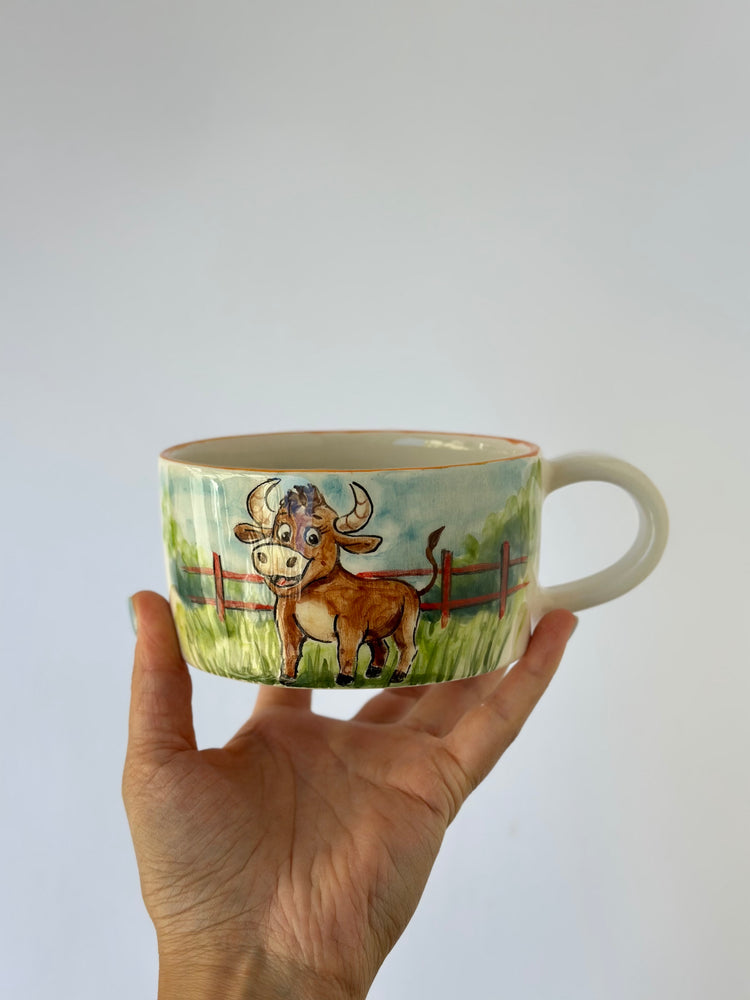 Cow handmade ceramic mug