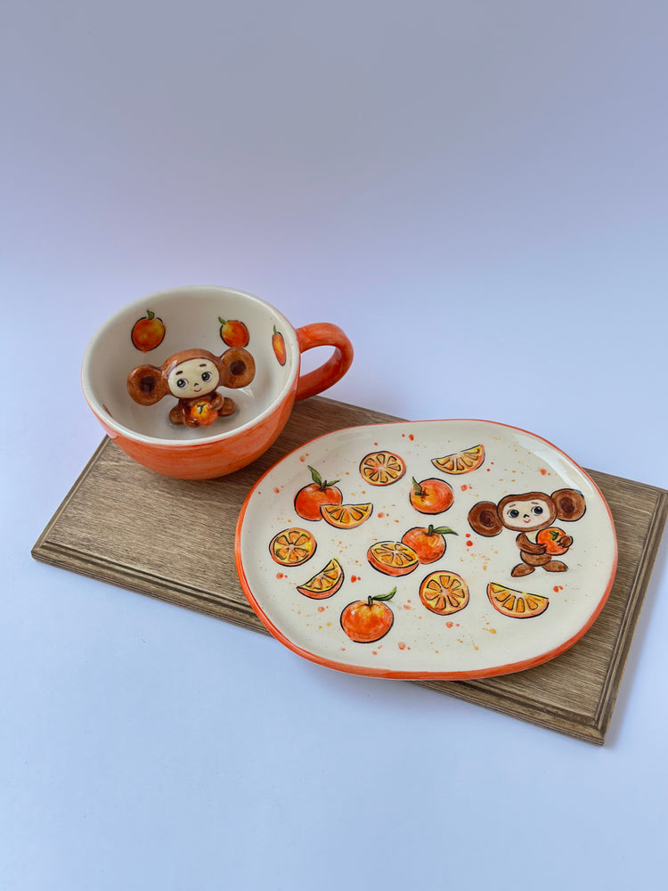 Cherubi handmade mug and plate