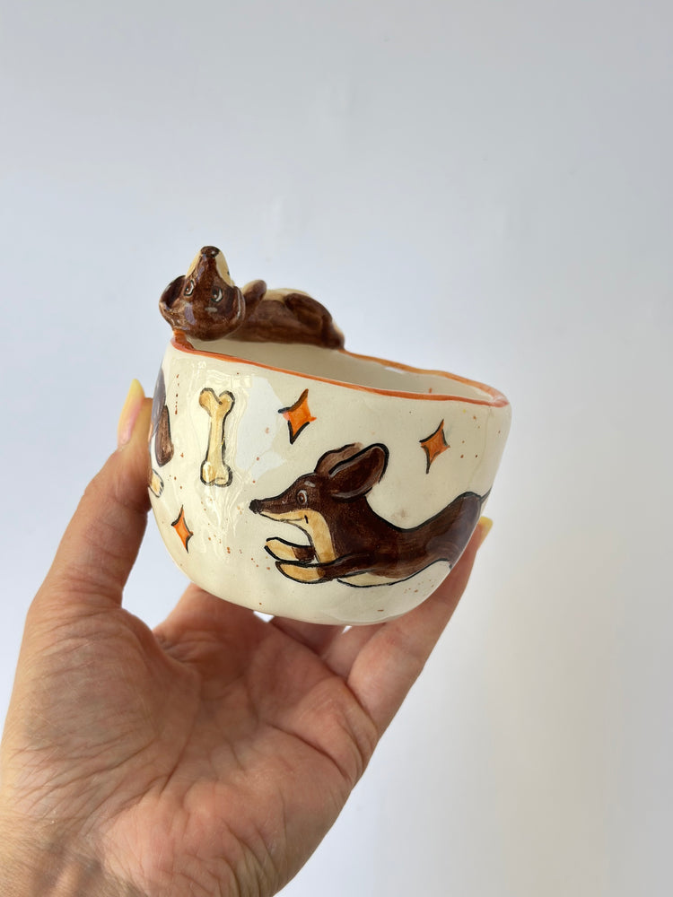 Dachshund dog handmade cup