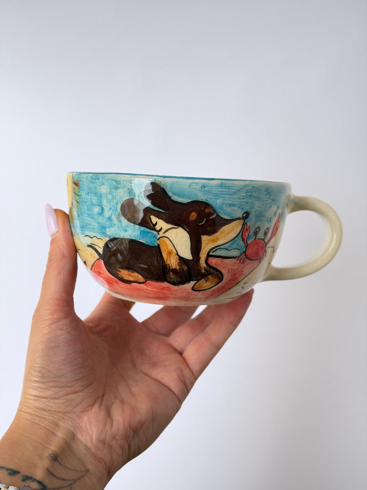 Dachshund dog handmade ceramic mug
