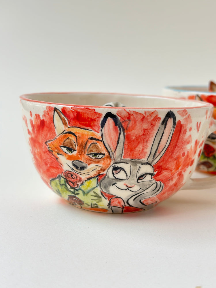 Nick and Judy handmade mugs